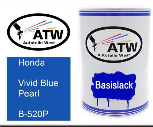 Honda, Vivid Blue Pearl, B-520P: 500ml Lackdose, von ATW Autoteile West.